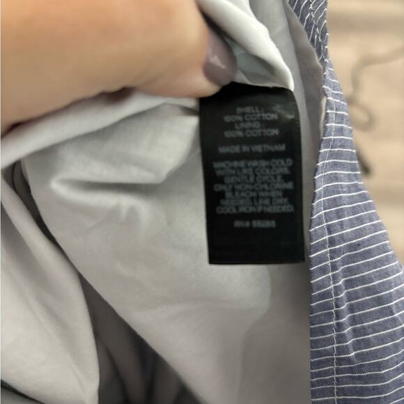 Express Blue and White Striped Sleeveless Dress Ruffle Detail Size Medium - Picture 7 of 7